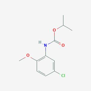 molecular formula C11H14ClNO3 B12788775 Isopropyl N-(2-methoxy-5-chlorophenyl)carbamate CAS No. 6632-17-3