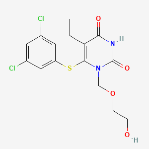 6-(3,5-Dichlorophenyl)thio)-5-ethyl-1-((2-hydroxyethoxy)methyl)uracil