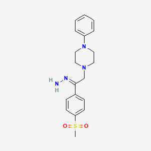 Ethanone, 1-(4-(methylsulfonyl)phenyl)-2-(4-phenyl-1-piperazinyl)-, hydrazone