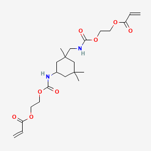 molecular formula C22H34N2O8 B12788792 2-Propenoic acid, 2-(((((1,3,3-trimethyl-5-(((2-((1-oxo-2-propenyl)oxy)ethoxy)carbonyl)amino)cyclohexyl)methyl)amino)carbonyl)oxy)ethyl ester CAS No. 42404-50-2