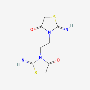 molecular formula C8H10N4O2S2 B12788873 4-Thiazolidinone, 3,3'-(1,2-ethanediyl)bis(2-imino- CAS No. 61531-76-8