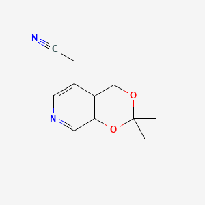 molecular formula C12H14N2O2 B12788906 (2,2,8-Trimethyl-4H-(1,3)dioxino(4,5-c)pyridin-5-yl)acetonitrile CAS No. 6599-85-5