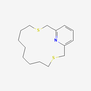 molecular formula C15H23NS2 B12788910 3,12-Dithia-18-azabicyclo[12.3.1]octadeca-1(18),14,16-triene CAS No. 62202-79-3