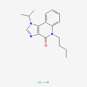 molecular formula C17H22ClN3O B12788934 4H-Imidazo(4,5-c)quinolin-4-one, 1,5-dihydro-5-butyl-1-(1-methylethyl)-, monohydrochloride CAS No. 133306-09-9