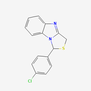 molecular formula C15H11ClN2S B12788975 1-(4-Chlorophenyl)-3H-[1,3]thiazolo[3,4-a]benzimidazole CAS No. 136994-87-1