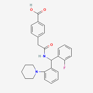 4-((alpha-(2-Fluorophenyl)-2-piperidinobenzyl)aminocarbonylmethyl)benzoic acid