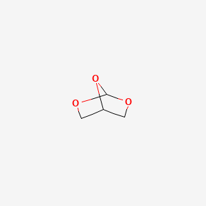 molecular formula C4H6O3 B12788984 2,6,7-Trioxabicyclo(2.2.1)heptane CAS No. 657-34-1