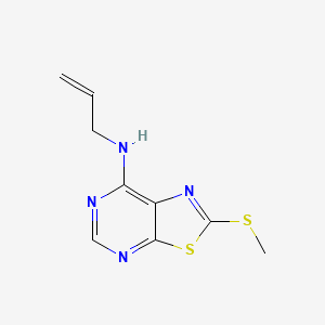 molecular formula C9H10N4S2 B12789018 N-Allyl-2-(methylthio)(1,3)thiazolo(5,4-d)pyrimidin-7-amine CAS No. 73109-44-1