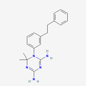 molecular formula C19H23N5 B12789176 1,3,5-Triazine-2,4-diamine, 1,6-dihydro-6,6-dimethyl-1-(3-(2-phenylethyl)phenyl)- CAS No. 4086-50-4