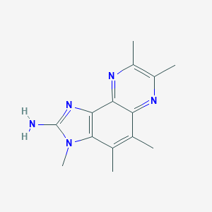 molecular formula C14H17N5 B127892 3H-Imidazo(4,5-f)quinoxalin-2-amine, 3,4,5,7,8-pentamethyl- CAS No. 146177-62-0