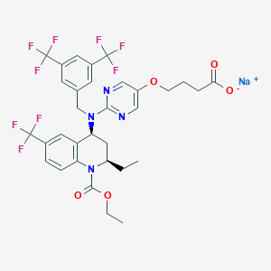 molecular formula C32H30F9N4NaO5 B12789201 Obicetrapib sodium CAS No. 866399-88-4