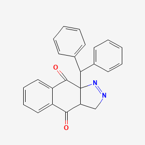 molecular formula C24H18N2O2 B12789208 9a-Benzhydryl-3,3a-dihydrobenzo[f]indazole-4,9-dione CAS No. 7467-87-0