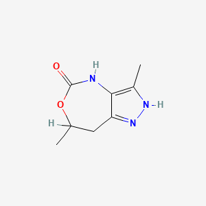 molecular formula C8H11N3O2 B12789215 3,7-Dimethyl-1,4,7,8-tetrahydro-5H-pyrazolo[4,3-d][1,3]oxazepin-5-one CAS No. 72499-51-5