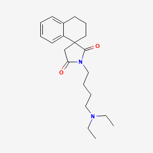 molecular formula C21H30N2O2 B12789222 1'-(4-(Diethylamino)butyl)-3,4-dihydrospiro(naphthalene-1(2H),3'-pyrrolidine)-2',5'-dione CAS No. 28309-58-2