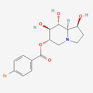 molecular formula C15H18BrNO5 B12789236 Castanospermine, 6-O-(4-bromobenzoyl)- CAS No. 121104-83-4