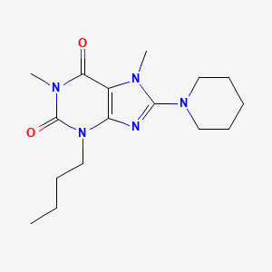 molecular formula C16H25N5O2 B12789252 3-Butyl-1,7-dimethyl-8-piperidin-1-ylpurine-2,6-dione CAS No. 7504-45-2