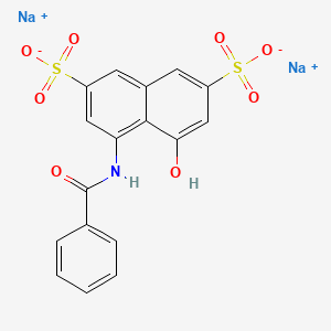 molecular formula C17H11NNa2O8S2 B12789277 Disodium 4-(benzoylamino)-5-hydroxynaphthalene-2,7-disulphonate CAS No. 5045-22-7