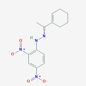 molecular formula C14H16N4O4 B12789283 N-[1-(1-Cyclohexenyl)ethylideneamino]-2,4-dinitro-aniline CAS No. 1756-33-8