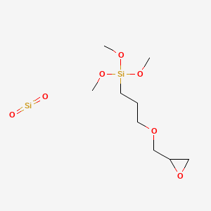 molecular formula C9H20O7Si2 B12789295 Dioxosilane;trimethoxy-[3-(oxiran-2-ylmethoxy)propyl]silane CAS No. 68584-82-7