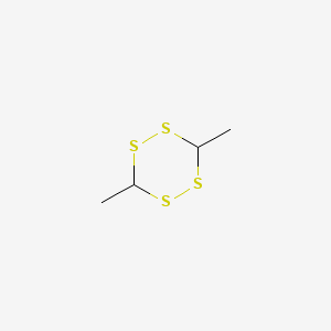 molecular formula C4H8S4 B12789296 3,6-Dimethyl-1,2,4,5-tetrathiane CAS No. 75100-46-8