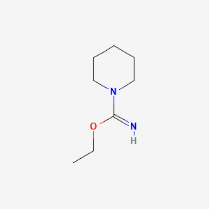 molecular formula C8H16N2O B12789379 Ethyl 1-piperidinecarboximidoate CAS No. 6953-80-6