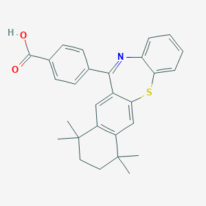 molecular formula C28H27NO2S B127895 苯甲酸，4-(7,8,9,10-四氢-7,7,10,10-四甲基苯并(b)萘(2,3-f)(1,4)噻氮杂平-12-基)- CAS No. 188844-52-2