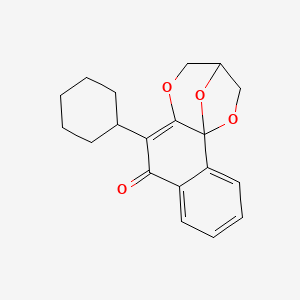 7H-3,11b-Epoxy-2H-naphtho(1,2-b)(1,4)dioxepin-7-one, 6-cyclohexyl-3,4-dihydro-