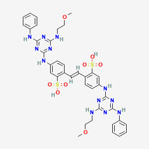 5-[[4-anilino-6-(2-methoxyethylamino)-1,3,5-triazin-2-yl]amino]-2-[(E)-2-[4-[[4-anilino-6-(2-methoxyethylamino)-1,3,5-triazin-2-yl]amino]-2-sulfophenyl]ethenyl]benzenesulfonic acid