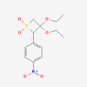 3,3-Diethoxy-2-(4-nitrophenyl)thietane 1,1-dioxide