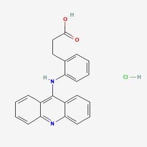 molecular formula C22H19ClN2O2 B12791129 Benzenepropanoic acid, 2-(9-acridinylamino)-, monohydrochloride CAS No. 64895-06-3