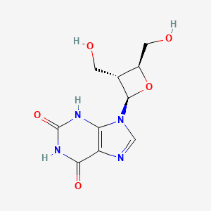 molecular formula C10H12N4O5 B12791190 (-)-Oxetanocin X CAS No. 113269-45-7