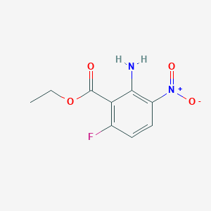 molecular formula C9H9FN2O4 B127913 2-氨基-6-氟-3-硝基苯甲酸乙酯 CAS No. 150368-37-9