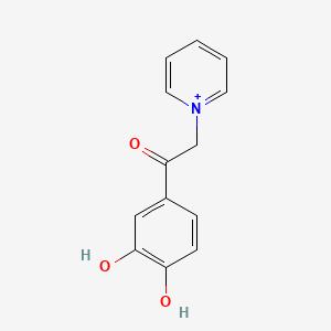 molecular formula C13H12NO3+ B12792307 1-[2-(3,4-Dihydroxyphenyl)-2-oxoethyl]pyridinium CAS No. 801988-73-8