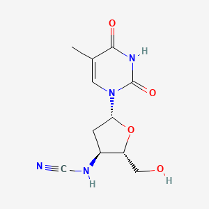 molecular formula C11H14N4O4 B12792484 Thymidine, 3'-(cyanoamino)-3'-deoxy- CAS No. 123533-07-3