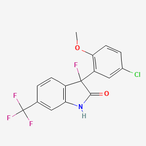 molecular formula C16H10ClF4NO2 B1279251 3-(5-氯-2-甲氧基苯基)-3-氟-6-(三氟甲基)吲哚啉-2-酮 CAS No. 183720-28-7