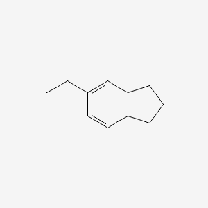 molecular formula C11H14 B12792522 1H-Indene, 5-ethyl-2,3-dihydro- CAS No. 52689-24-4