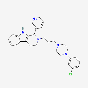 molecular formula C29H32ClN5 B12792542 1H-Pyrido(3,4-b)indole, 2,3,4,9-tetrahydro-2-(3-(4-(3-chlorophenyl)-1-piperazinyl)propyl)-1-(3-pyridinyl)- CAS No. 119464-25-4