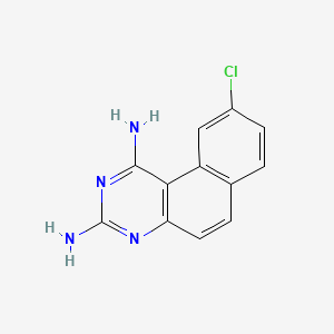 molecular formula C12H9ClN4 B12792547 Benzo(f)quinazoline-1,3-diamine, 9-chloro- CAS No. 37521-56-5