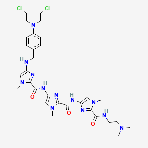 1H-Imidazole-2-carboxamide, 4-(((4-(((4-(bis(2-chloroethyl)amino)phenyl)methyl)amino)-1-methyl-1H-imidazol-2-yl)carbonyl)amino)-N-(2-(((2-(dimethylamino)ethyl)amino)carbonyl)-1-methyl-1H-imidazol-4-yl)-1-methyl-