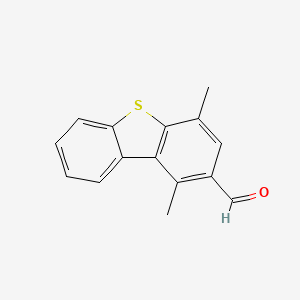 molecular formula C15H12OS B12792550 1,4-Dimethyldibenzo[b,d]thiophene-2-carbaldehyde CAS No. 21339-66-2