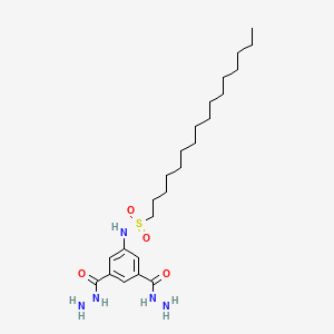 molecular formula C24H43N5O4S B12792565 N-[3,5-bis(hydrazinecarbonyl)phenyl]hexadecane-1-sulfonamide CAS No. 3248-96-2