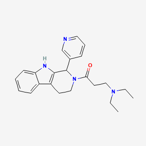 molecular formula C23H28N4O B12792591 1,2,3,4-Tetrahydro-2-(3-(diethylamino)-1-oxopropyl)-1-(3-pyridinyl)-9H-pyrido(3,4-b)indole CAS No. 119464-28-7