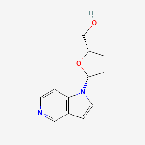 molecular formula C12H14N2O2 B12792613 2-Furanmethanol, tetrahydro-5-(1H-pyrrolo(3,2-c)pyridin-1-yl)-, (2S-cis)- CAS No. 120552-19-4