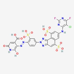 5-[2-[4-[7-[(5-Chloro-2,6-Difluoro-4-Pyrimidinyl)Amino]-5,9-Disulfo-2H-Naphtho[1,2-d]Triazol-2-Yl]-2-Sulfophenyl]Diazenyl]-1,2-Dihydro-6-Hydroxy-2-Oxo-4-Pyridinecarboxylic Acid