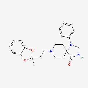 molecular formula C23H27N3O3 B12792631 1,3,8-Triazaspiro(4.5)decan-4-one, 8-(2-(2-methyl-1,3-benzodioxol-2-yl)ethyl)-1-phenyl- CAS No. 102504-88-1