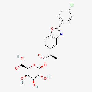 molecular formula C22H20ClNO9 B12792702 (R)-Benoxaprofen glucuronide CAS No. 112924-40-0