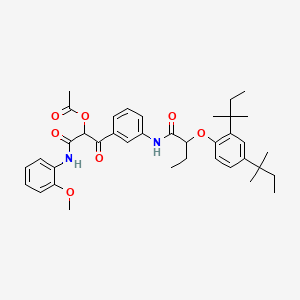 Benzenepropanamide, alpha-(acetyloxy)-3-((2-(2,4-bis(1,1-dimethylpropyl)phenoxy)-1-oxobutyl)amino)-N-(2-methoxyphenyl)-beta-oxo-