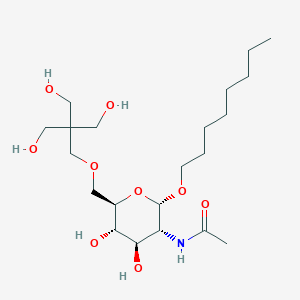 molecular formula C21H41NO9 B12792732 N-[(2S,3R,4R,5S,6R)-4,5-dihydroxy-6-[[3-hydroxy-2,2-bis(hydroxymethyl)propoxy]methyl]-2-octoxyoxan-3-yl]acetamide CAS No. 368870-53-5