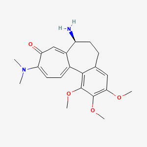 molecular formula C21H26N2O4 B12792755 Benzo(a)heptalen-9(5H)-one, 7-amino-10-(dimethylamino)-6,7-dihydro-1,2,3-trimethoxy-, (S)- CAS No. 38479-01-5