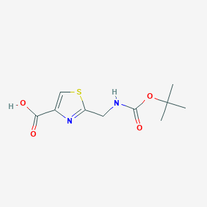 molecular formula C10H14N2O4S B1279279 2-(((叔丁氧羰基)氨基)甲基)噻唑-4-羧酸 CAS No. 71904-80-8